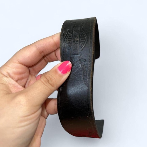 Authentic Black Buffalo Hide leather Harley Davidson belt - Picture 6 of 6